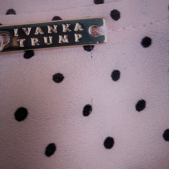 Ivanka Trump Blush Pink Mini Polka Dot & Roses Top - Picture 7 of 7